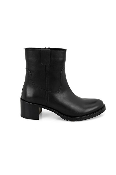 Desa Kadın Siyah Topuklu Deri Bot