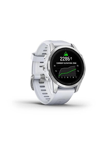 Garmin GARMIN EPIX PRO (GEN 2) STANDARD EDITION- 42MM -SILVER WITH WHITESTONE SILICONE BAND