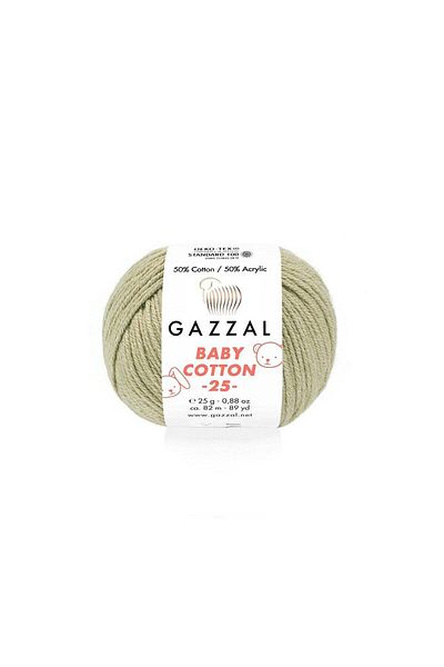 Gazzal Baby Cotton 25 Χειροποίητο Νήμα Ανοιχτό Πράσινο 3464