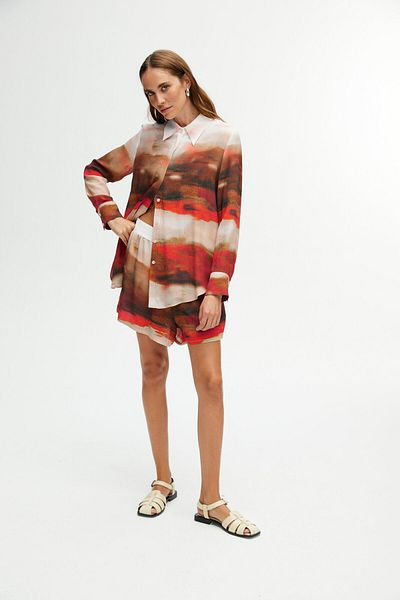 Nocturne Patterned High Waist Shorts