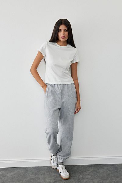 Suud Collection T-shirt basic slim fit w kolorze ecru