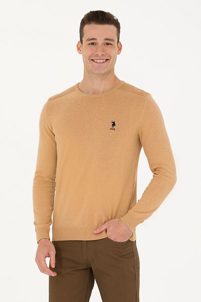 U.S. Polo Assn. Men's Sand Melange Basic Sweater 50269003 -Vr123