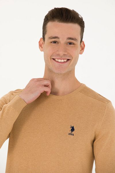 U.S. Polo Assn. Men's Sand Melange Basic Sweater 50269003 -Vr123
