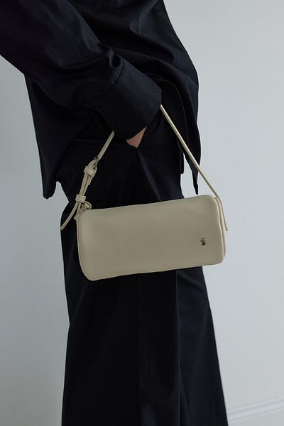 Suud Collection Beige Lal Baguette Bag