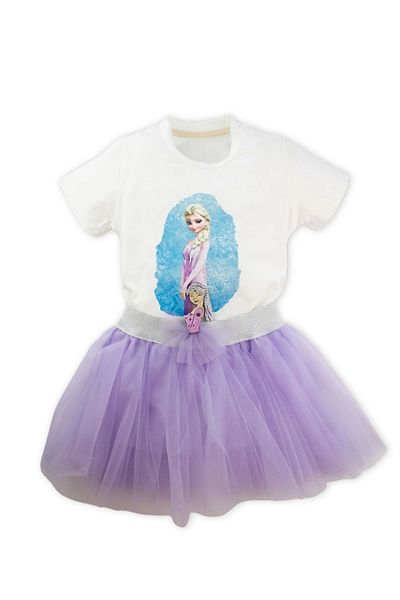 LOGO AKSESUAR Set dublu tutu Elsa Liliac pentru fetiță - Cataramă Elsa