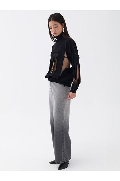 Nocturne Knitwear Sweater - Window Detailed