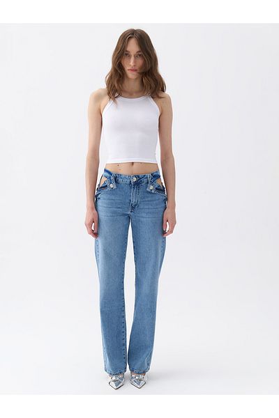 Nocturne Zipper Closure Windowed Jeans