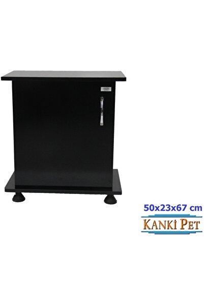 Kanki Pet Akvaryum Sehpası MDF 50 Cm Düz Siyah 50x23x67