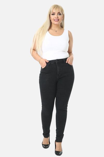 CEDY DENIM Slim Fit Jean Large Size High Waist Slim Fit Stretchy Anthracite Women's Jeans C597