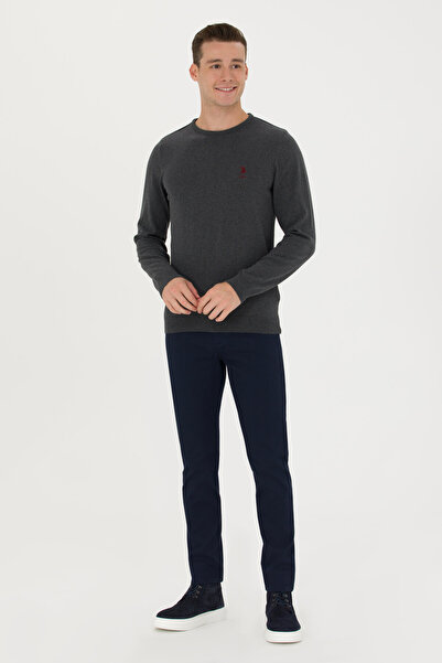 U.S. Polo Assn. Чоловічий пуловер антрацитовий меланжевий базовий 50269005VR081