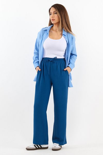 Ritnice Pantaloni Ayrobin de damă, relaxați, cu talie elastică, cu croială dreaptă