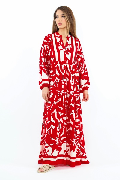 Ritnice Prive Sorrento 100% Viscose Maxi Length Red Long Dress