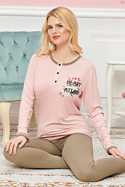 Mu Art Long Sleeve Pajama Set Model 7607