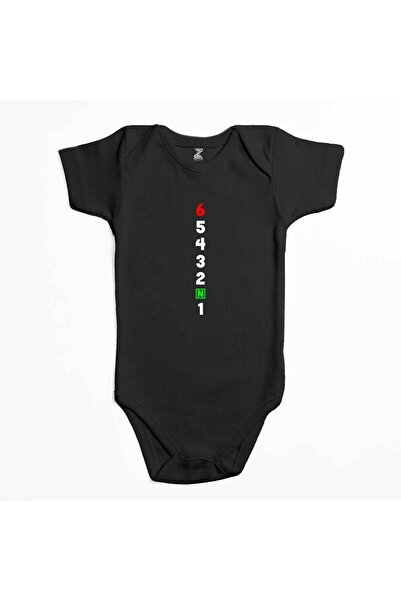 CrowsGate Motocycle Gears 1N23456 Black Color Baby Bodysuit