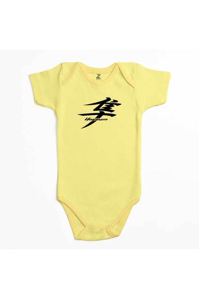 CrowsGate هايابوسا شعار النص اللون الأصفر بدلة الطفل