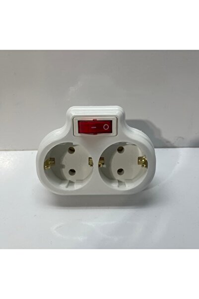 TİMSAL ELEKTRİK مقبس Golyat مع مفتاح مزدوج أبيض Mutlusan