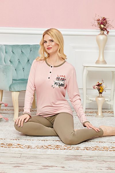 Mu Art Long Sleeve Pajama Set Model 7607