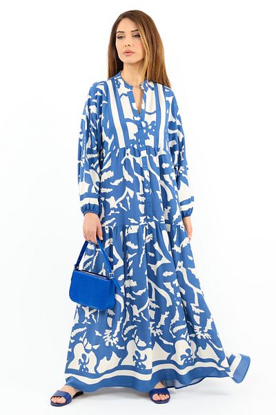 Ritnice Prive Sorrento 100% Viscose Maxi Length Blue Long Dress