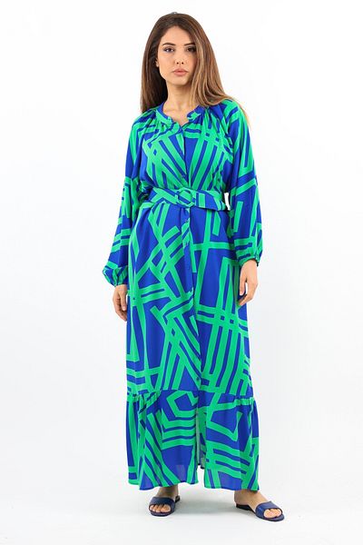 Ritnice Γυναικείο καλοκαιρινό φόρεμα Prive Green Blue Viscose