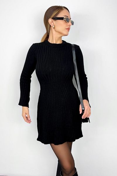 Ritnice Rochie de damă Laila neagră tricotată