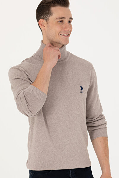 U.S. Polo Assn. Ανδρικό πουλόβερ βασικό βιζόν μελανζέ 50268935-VR174