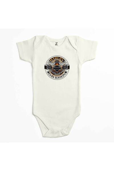 CrowsGate بدلة هارلي تشوبر موتوركلوثز للأطفال باللون الإيكرو