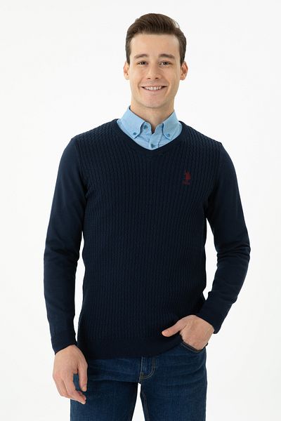 U.S. Polo Assn. Мъжки тъмносин пуловер 50268937-VR033