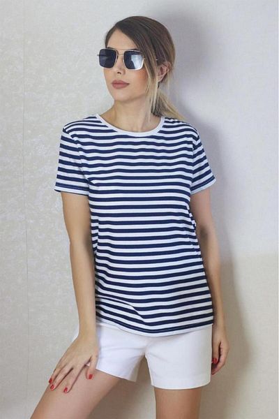 Ritnice Γυναικείο μπλουζάκι Navy Blue White ριγέ Basic