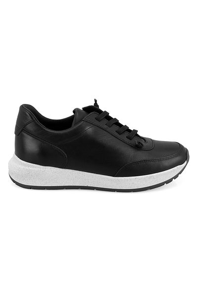 Desa Women's Black Comfort Leather Sports Shoes