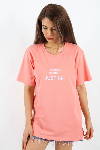 Ritnice Γυναικείο T-Shirt Just Be Wide Cut Salmon - 100% βαμβάκι