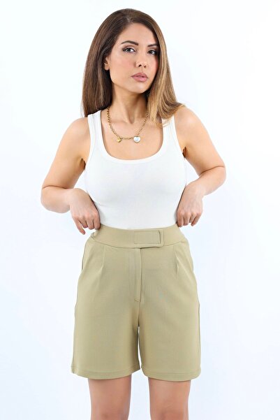 Ritnice Light Oil Green Lycra Women's Shorts - Velcro