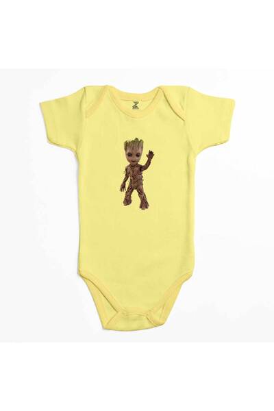 CrowsGate بدلة أطفال باللون الأصفر من Groot Baby