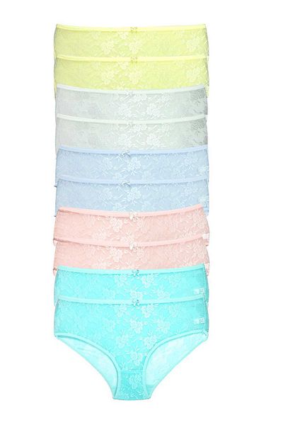 AC BOX 10 Pieces Women's Complete Tulle Lace Bato Panties