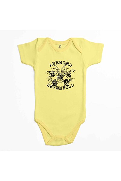 CrowsGate بدلة أطفال من Avenged Sevenfold Smile Skulls باللون الأصفر