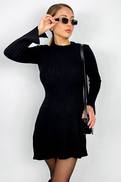 Ritnice Rochie de damă Laila neagră tricotată
