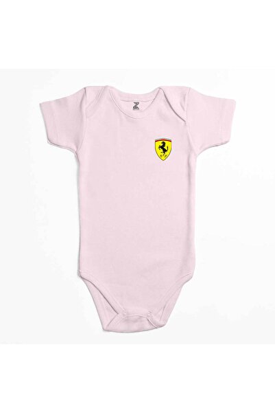 CrowsGate بدلة أطفال بشعار فيراري باللون الوردي