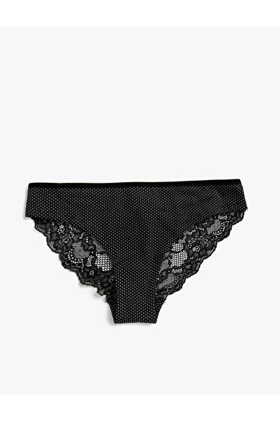 Koton سراويل داخلية برازيلية من القطن والدانتيل