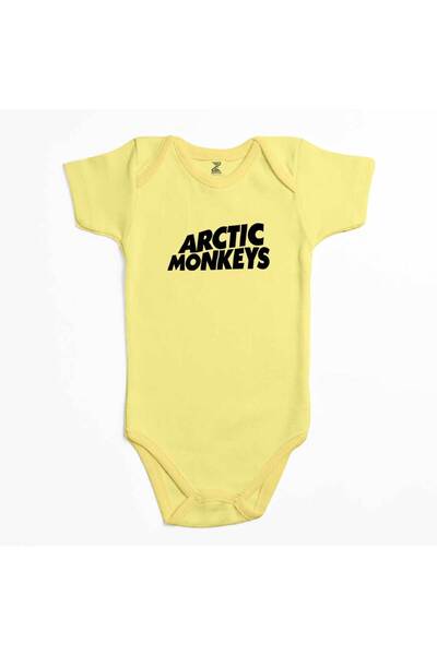 CrowsGate Arctic Monkeys Logo Yellow Color Baby Bodysuit