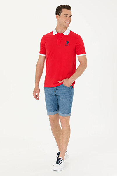 U.S. Polo Assn. Men's Red Polo Collar T-Shirt 50263444 -Vr030