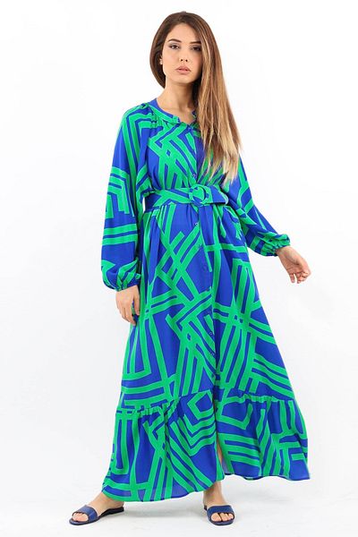 Ritnice Γυναικείο καλοκαιρινό φόρεμα Prive Green Blue Viscose
