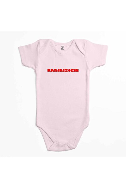 CrowsGate بدلة رامتشتاين نص أحمر وردي اللون الوردي للطفل الرضيع