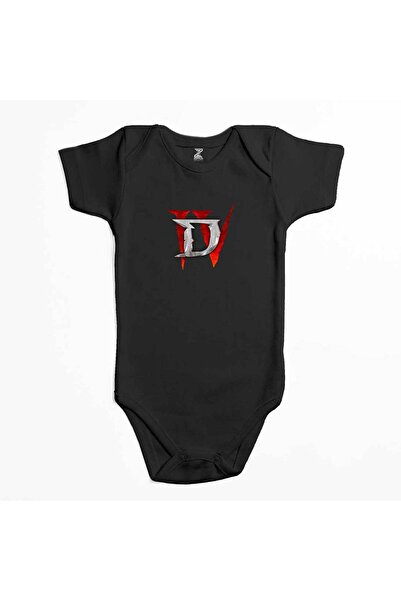 CrowsGate Diablo Iv for Logo Black Color Baby Bodysuit