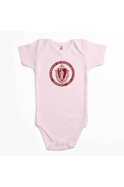 CrowsGate بدلة أطفال باللون الوردي تحمل شعار جامعة ماساتشوستس