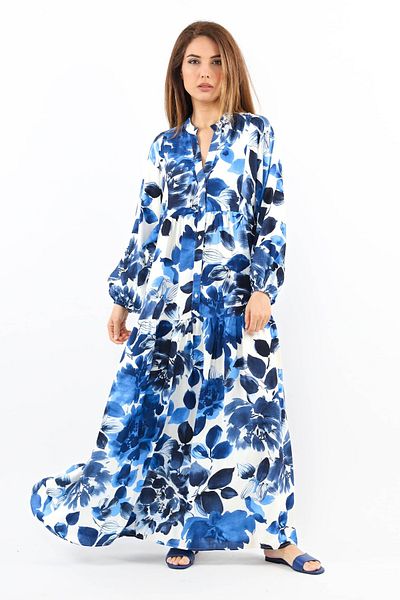 Ritnice Prive Women - Roses Blue Viscose Maxi Φόρεμα