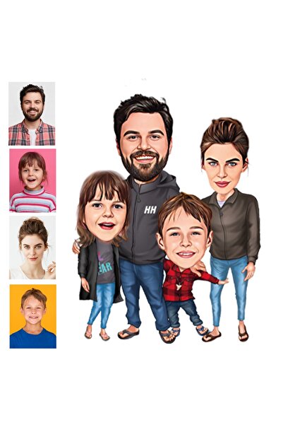 wonderlike Kişiye Özel Evli Bay 4 Kişilik Aile Araba Dikiz Ayna Süsü