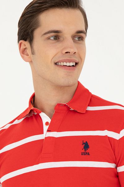 U.S. Polo Assn. Red Men's Polo Collar T-shirt - 50263221 -vr030