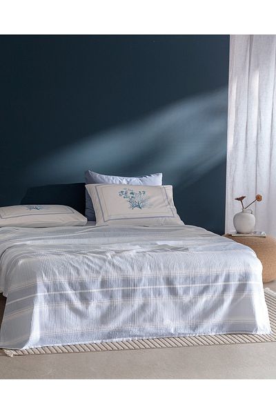 Madame Coco Set Edgard Cotton Blue Double Pique - Imprimat Ecocell