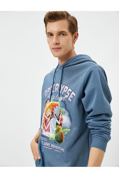 Koton Rick And Morty Sweatshirt Raised Licensed Printed