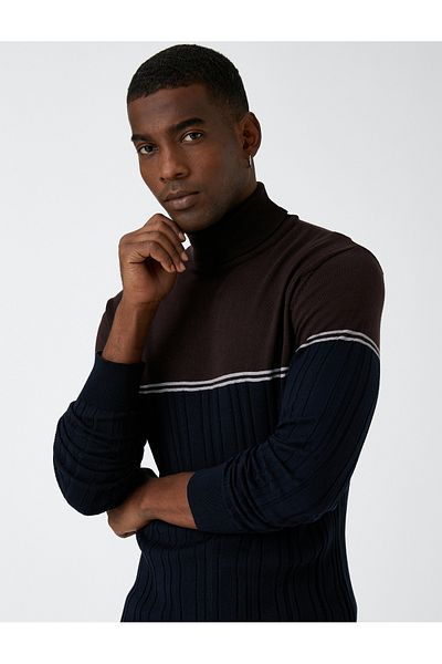 Koton Turtleneck kötöttáru pulóver színe blokkolva