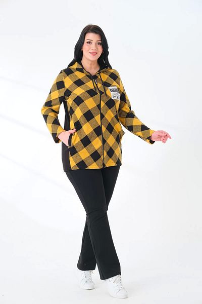 Lady Majestic Plaid Hooded Plus Size Women's Lumberjack Shirt
